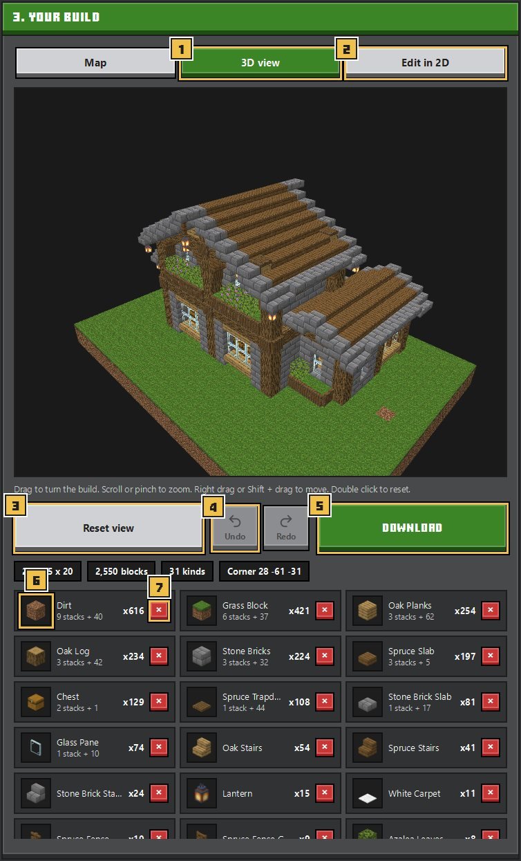 The house shown in 3D view